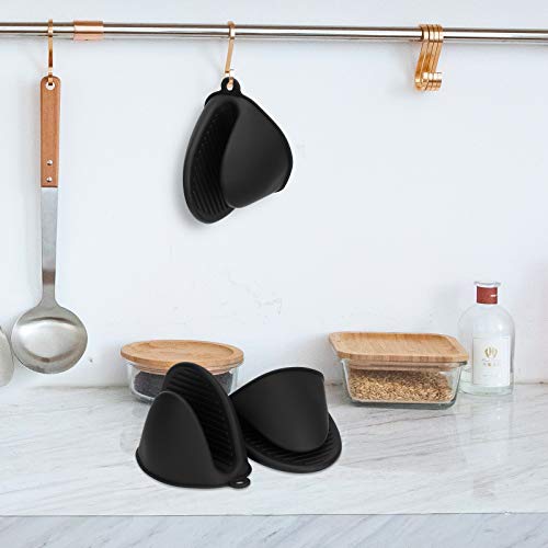 Tifanso TF-TFB039A Silicone Oven Mitts Pot Holders Sets For Kitchen Heat Resistant Small Kitchen Mittens Rubber Air Fryer Mitts Mini Pot Pinch Grip thumb #4