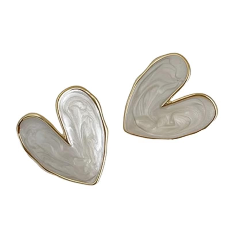 El Regalo Irregular Feather- Light Heart Stud Earrings- Vintage Retro Style Enamel Heart Stud Earrings (B0DFTWZPQ6) Amazon Price History, Amazon Price Tracker