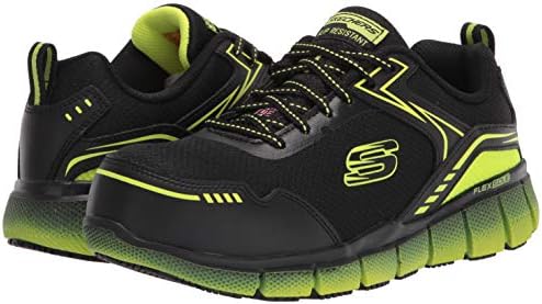 Skechers Men's Athletic Work Style Construction Shoe, Black-Lime, 8.5 | Image 6