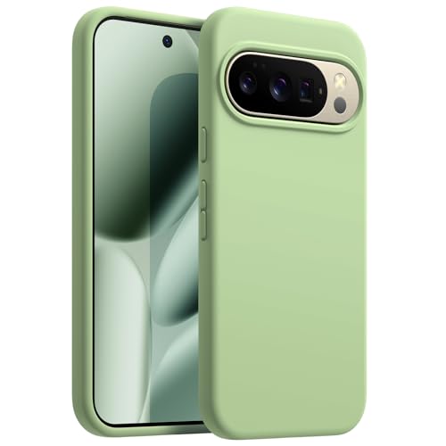 JETech Flüssig Silikon Hülle für Google Pixel 10 Pro XL 2025 Seidenweich Berührung Ganzkörper Schutz Anti-Kratzer Stoßfest Handyhülle mit Mikrofaserfutter (Jade)
