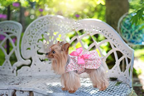 Petroom Elegant Floral Puppy Dog Dress, Sundress Vest Shirt for Small Dogs Cats (Pink,XS) - Image 5