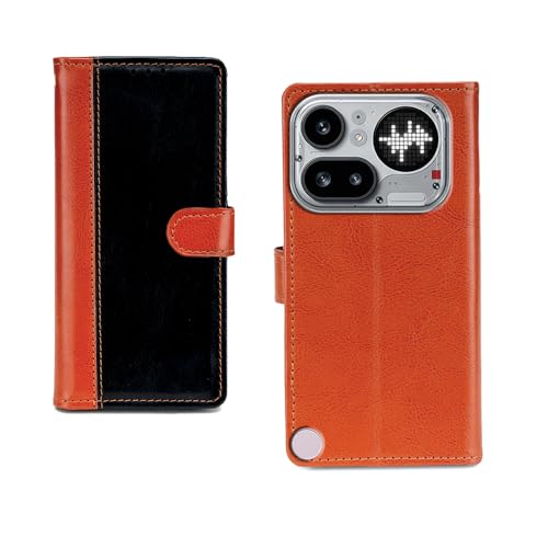 Image of amazon basics Nothing Phone 4A Pro 5G Flip Cover | Card Pockets Wallet & Stand | Flip Cover for Nothing Phone 4A Pro 5G (Beige and Black)