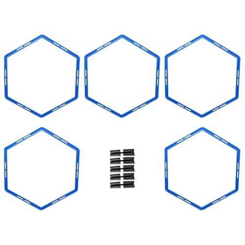 Colaxi 5X Agility Training Rings Agility Footwork Training 19.69inch Speed Training Rings for Indoor or Outdoor Use Gymnastics, Blue