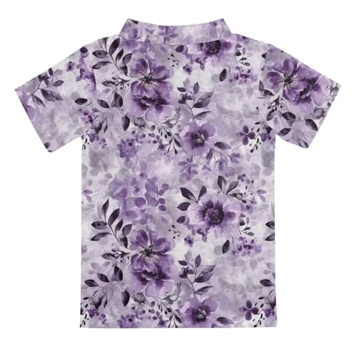 Floral Design Boys Polo Shirt Short Sleeve Hawaiian Shirt for Kids Beach Holiday Summer2