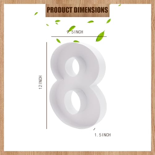 Image of 12 inch Fillable Number Paper Mache Cardboard Cutouts Sweet Charcuterie Board Tray(White, 8 Shape)