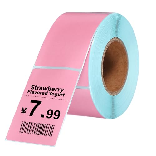 Étiquettes autocollantes pour imprimante thermique avec papier adhésif rose PATIKIL
