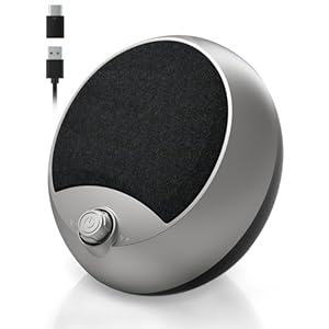 Computer Speaker PC USB for Desktop Laptop, Loud and Clear Sound with Type C Adapter for Desktop, PC, Laptop, Phone Gray