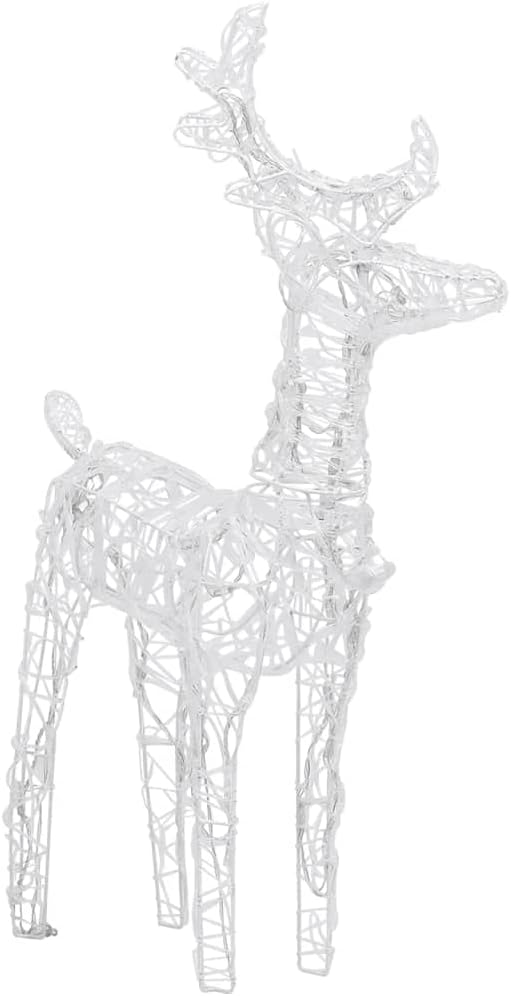 vidaXL Christmas Reindeers 4 Pcs, Christmas Lighting Display with 160 LEDs, Xmas Decoration for Indoor Outdoor, Holiday Ornament, Warm White Acrylic