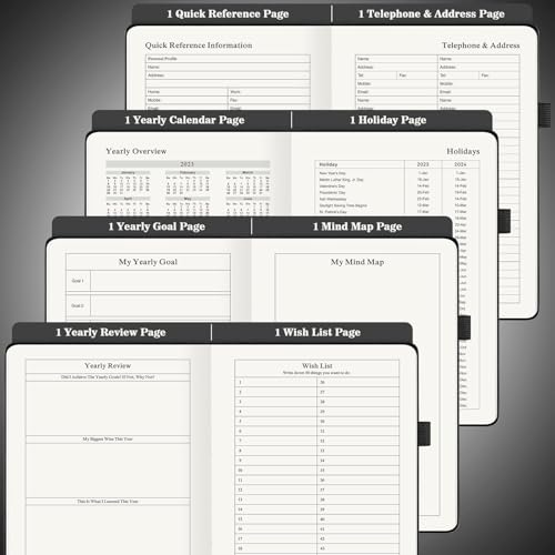 Asten Planner, Undated Daily Planner with To Do List, 365 Days Planner for ADHD Adult, Agenda Men, Hourly Planner Notebook for Goal Setting, Productivity Planner with Calendar, 8.3'' x 5.8'' (Black) - Cosy Home Interiors Asten Planner, Undated Daily Planner with To Do List, 365 Days Planner for ADHD Adult, Agenda Men, Hourly Planner Notebook for Goal Setting, Productivity Planner with Calendar, 8.3'' x 5.8'' (Black) - Image 5