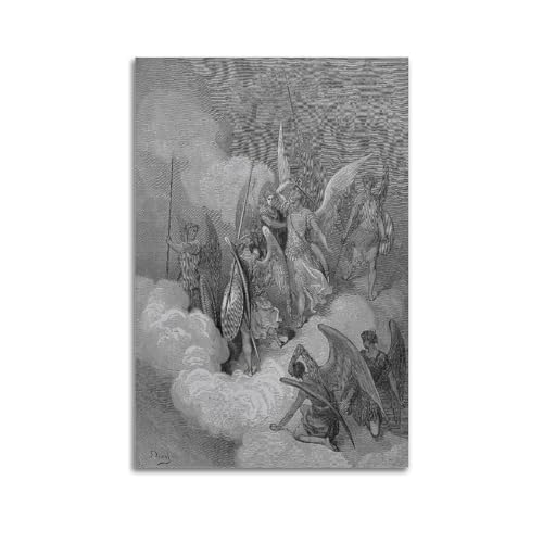 Impression sur toile Abdiel et le diable par Gustave Doré : sublimez l'ambiance de votre salon