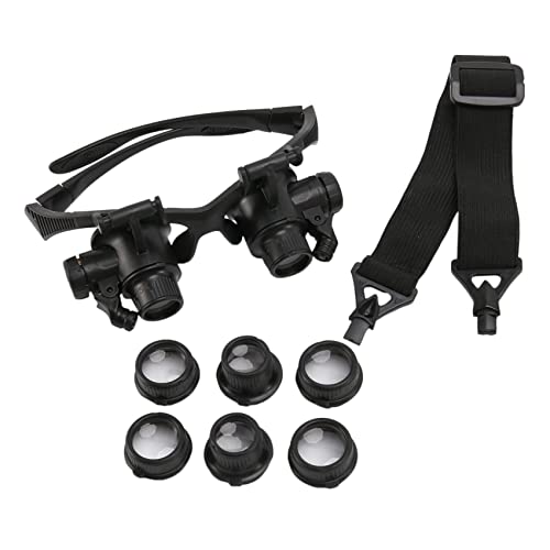 RESHUBO Outils De Montre Trousse De Réparation Pour Outils Tête Portant Une Loupe Avec Lumières Led 10X 15X 20X 25X Loupe De Réparation Pour Loupe Cover