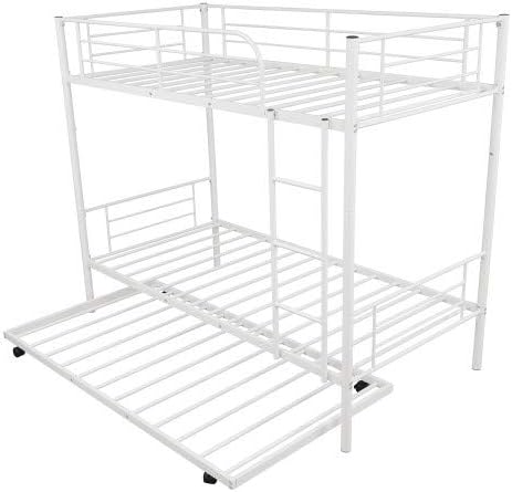 Miniatura 3 de Litera de metal individual sobre individual con nido, escaleras y rieles de protección de seguridad, se puede dividir en dos camas, no necesita