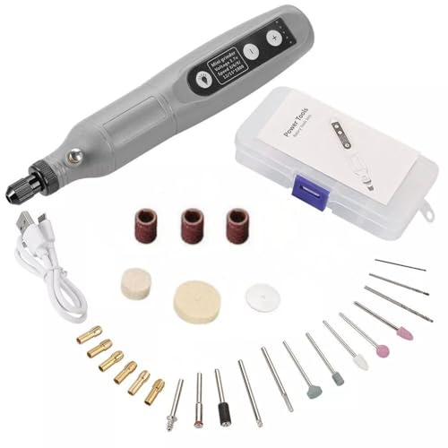 5-Speed Rotary Tool Kit with Accessories for Engraving, Sanding, Grinding, Drilling, Polishing, USB Rechargable