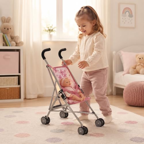 Bayer Chic 2000 - Puppenbuggy Roma, Puppenwagen, Mini-Buggy, Flowers – Ansicht 4