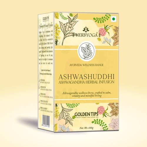 Image of Golden Tips Tea Herbyoga Ashwashuddhi Herbal Infusion Tea 100g | Natural Wellness Herbal Blend for Relaxation, Detox