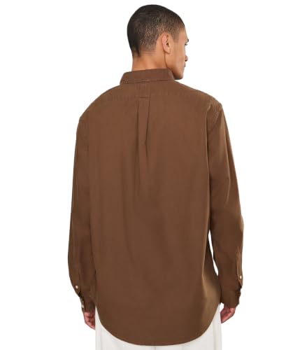 Image of POLO RALPH LAUREN Mens Classic Fit Garment-Dyed Oxford Shirt Chestnut Small