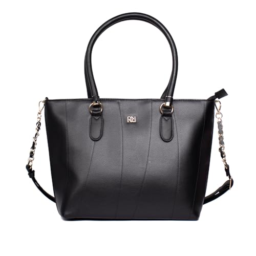 Bolsa Feminina Rafitthy Tiracolo Grande com Correntes e Costuras Preto - U