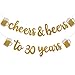 Rhdekoein Prost Bier 30. Jahrgang Deko Gold Glitter Banner für 30. Geburtstag Hochzeit Jahrestag Party Dekorationen Pre Strung & bereit zum Aufhängen