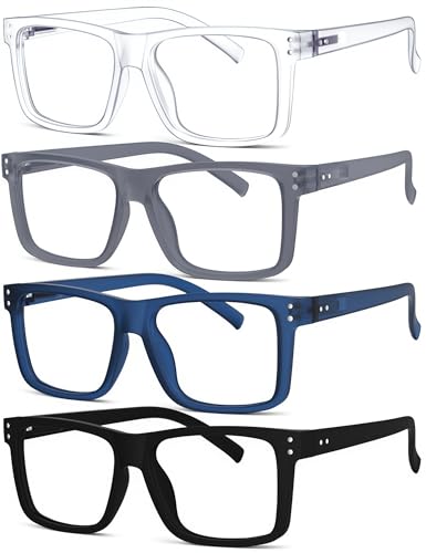 Image of Eyekepper 1.75 Reading Glasses for Men, Oversized Readers Women, 4 Pack | Stylish Mens Womens Cheaters,Large Fashion Reader Eyeglasses,All-Day Comfort Spring Hinges,Scratch Resistant Work /Crafts