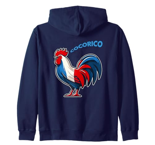Drapeau France Tricolore Coq Bleu, Blanc et Rouge Sweat à Capuche