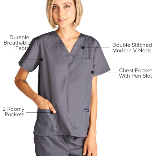 Image of Dagacci Scrubs Medical Uniform Women and Men Scrubs Shirts and Tops
