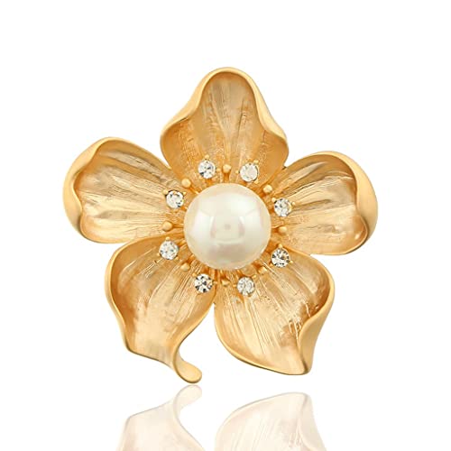 Broche fleurs et perles en alliage : l'élégance haute couture pour vos vestes
