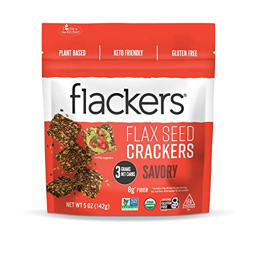 41Ylmaujifl Flackers Organic Savory Flaxseed Crackers