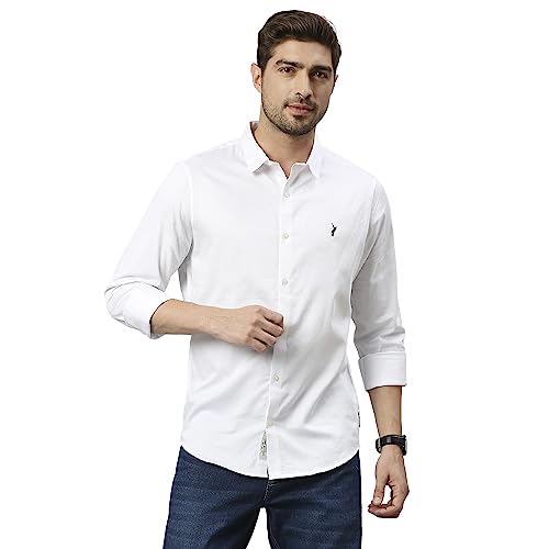 Image of Thomas Scott Men's | Solid | Full Sleeve | Slim Fit | Cotton Blend | Spread Collar | Casual Shirt
