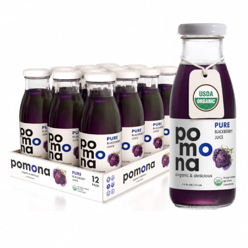 Pomona Organic Pure Blackberry Juice, No Sugar Added, 12-pack