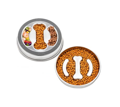 Stainless Steel Dog Slow Feeder Bowl  Metal Pet Food Bowl for Healthy Eating  Nonslip Easytoclean Heavyduty Slow Feeding Bowl for Large Medium Dogs Suitable for Wet and Dry Food  Cucciolini Doodles Stainless steel dog slow feeder bowl  metal pet food bowl for healthy eating  non slip easy to clean heavy duty slow feeding bowl for large medium dogs suitable for wet and dry food   cucciolini doodles