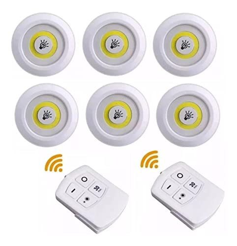 Kit 6 Lampadas Spot Led Luminaria Controle Sem Fio Remoto 15w