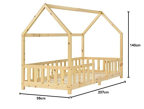 Kinderbed Sisimiut met uitvalbeveiliging 90x200 cm houtkleurig - Afbeelding 3
