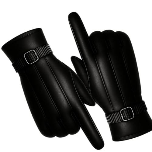 Image of TLN Genuine Leather Gloves for Men | Premium Soft Driving, Biking & Winter Gloves, Warm, Stylish & Durable Hand Gloves for Outdoor & Daily Use