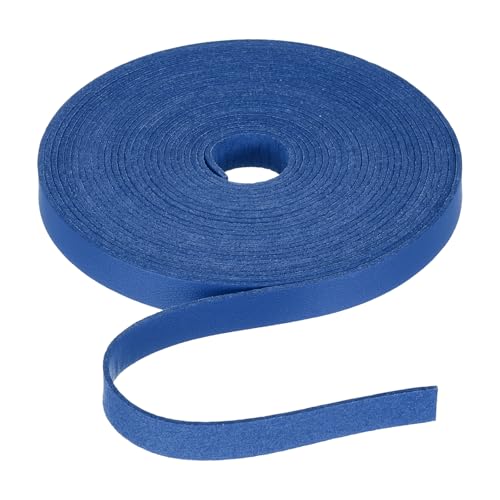 Rebower Flat Leather Cord,197 Inch 10mm Leather String PU Faux Leather Strips Strap,[for Jewelry Making DIY Craft Projects Belts Keychains Accessories]-5m/Blue