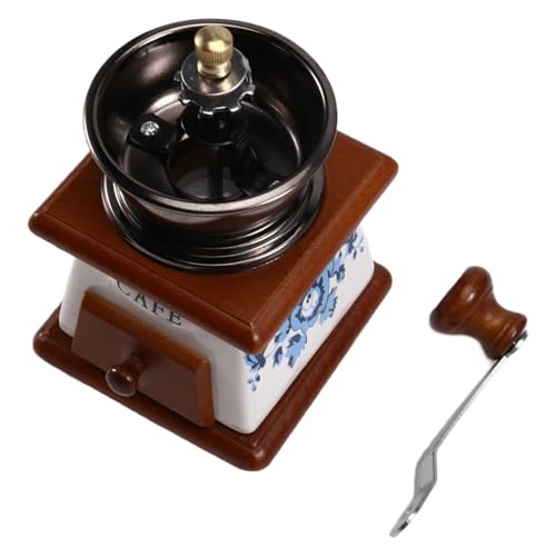 Harewtwy Molinillo de Café Manual Vintage, Molinillo de Café Expreso con Núcleo de Cerámica, Grosor Ajustable, Ideal para el Hogar y Viajes.