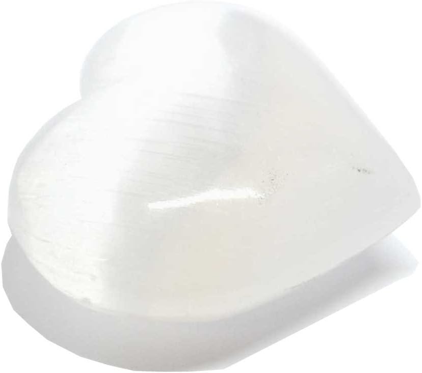 Angelic Selenite - Approx. 2.5" Large Chunky Palm Heart Shape Crystal