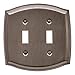 Baldwin Estate 4766.030.CD Colonial Double Toggle Wall Plate in Polished Brass, 5.1"x5.1"