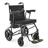 Lightweight Electric Wheelchair for Adults,Motorized Wheelchair Power Portable Wheelchair,500W Motor Airline Approved Black