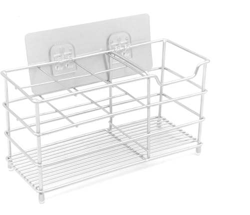 歯ブラシスタンド 歯ブラシホルダー 壁掛け/置き型 両用 歯ブラシ置き 歯磨き粉 電動歯ブラシ カミソリ用 6本収納+歯磨き粉ホルダー 19×8高さ10cm [並行輸入品]