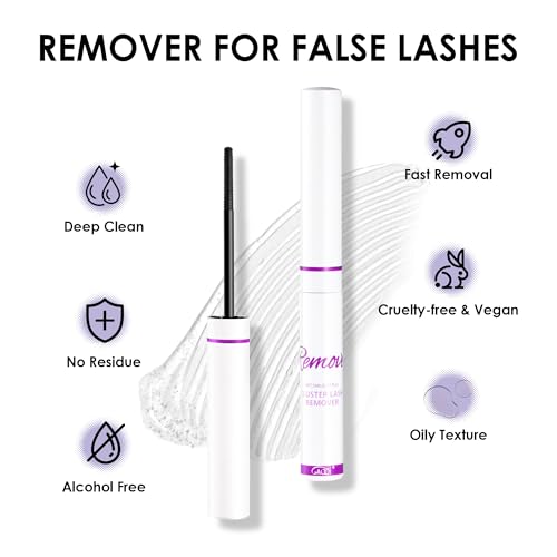 Image of Eyelash Glue Remover for Lash Clusters, 5ml Gentle Lash Remover for DIY Lash Extension Remover, Quick & Easy Dissolve Adhesive Residue
