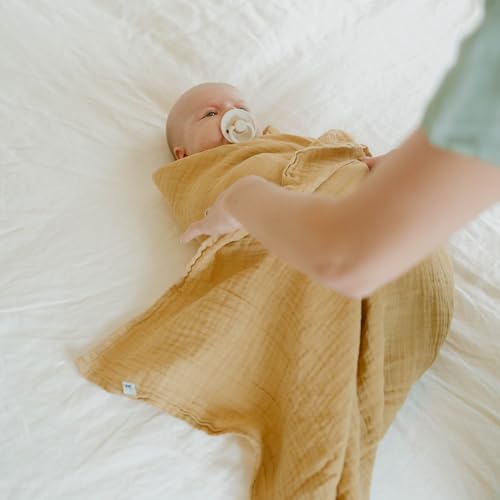 Image of Little Unicorn Muslin Swaddle Blanket for Newborns & Infants | Soft & Breathable Fabric | Baby Blanket for Swaddling, Nursing, Shower Gifts (Wheat)