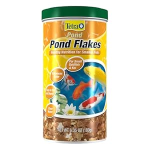 TetraPond Pond Flakes, Complete Nutrition for Smaller Pond Fish, Fish Food for Goldfish and Koi Fish, 6.35 Ounces