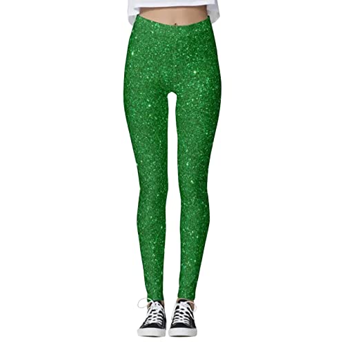 Workout Leggings for Women, Shamrock Green Yoga Pants Workout Running Skinny Pant for Women