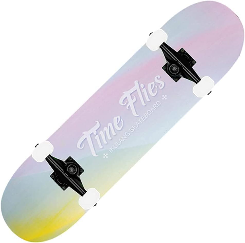 31 Pro Complete Dance Skateboard 7-Ply Maple Double Kick Concave Cruiser for Beginners Kids Teens Adults with Anti-Slip