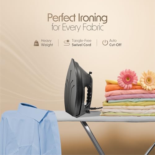 Image of Cellecor CDIHW10-BK Glide 1000W Heating Power Heavy Electric Dry Iron (Black)