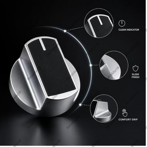 Image of Gas Stove Knobs Set, Manual Ignition Buttons, Compatible with All Gas Chulhas (3, Metal Silver)