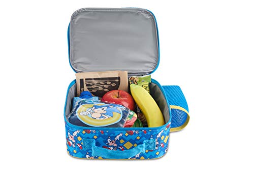 Ai Accessory Innovations Sonic Lunch Box Set For Boys & Girls, Stainless Steel Water Bottle With Carabiner Clip And Ice Pack, Insulated & Waterproof Lunch Bag With Zipper, 4 Pieces #TOP2