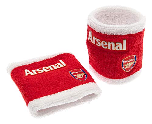 Arsenal Brand EPL Football Fans Wristbands, Officially Licensed Arsenal F.C. Gift, Set of 2, One Size, 7.5 cm Width, RD
