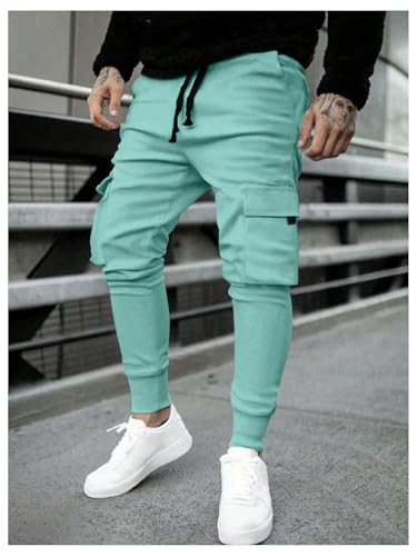 WDIRARA Men's Drawstring Elastic Waist Long Cargo Pant Loose Fit Trousers with Multiple Pockets3