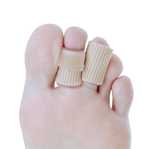 Image of SOHLER 6 Packs Closed Toe Caps Finger Covers Sleeve Protectors, Stretchable Fabric Lined with Soft Gel (Small 3 /8 inchx 2-1 /2 inch)